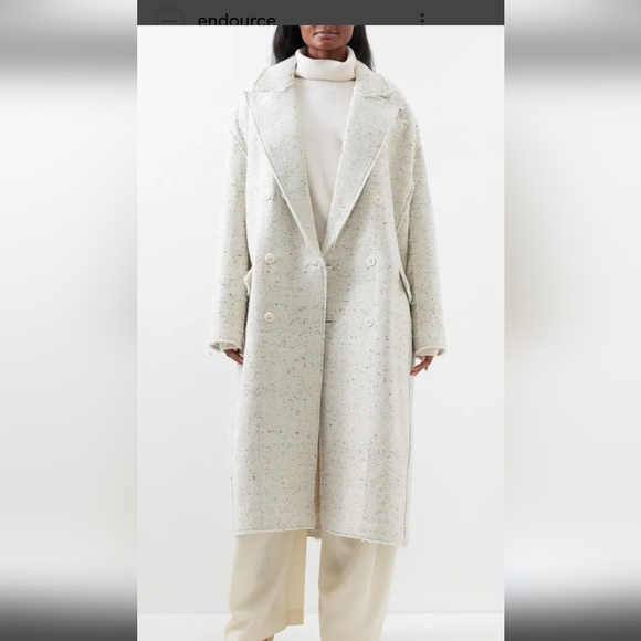 Vintage 80s Jonathan Christopher Full Length Ivory  Wool Trench Coat Over Size - Picture 16 of 16